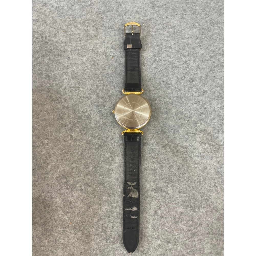 Gloria Vanderbilt Quartz Watch Women's Gold Tone Black Faux Leather Band New Bt - Picture 5 of 5